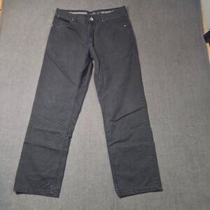 PD&C Straight Leg Pants Mens 32x30 Black 100% Cotton 5-Pocket Trousers
